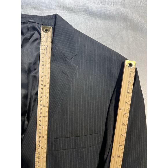 Haggar Suit Up 46L Dark Gray Multi-Stripe Mens Blazer Suit Jacket - Picture 14 of 16